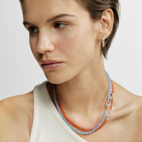 Collar de plata y calcedonia tratada azul TOUS MANIFESTO-3