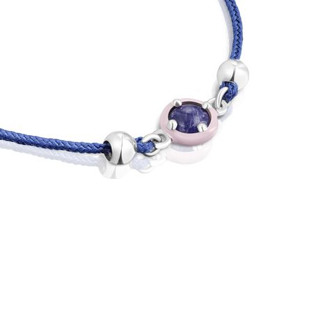 Pulsera de cordón azul con lapislázuli Vibrant Colors Tous-2