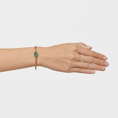 Pulsera esclava con baño de oro 18 kt sobre plata-5