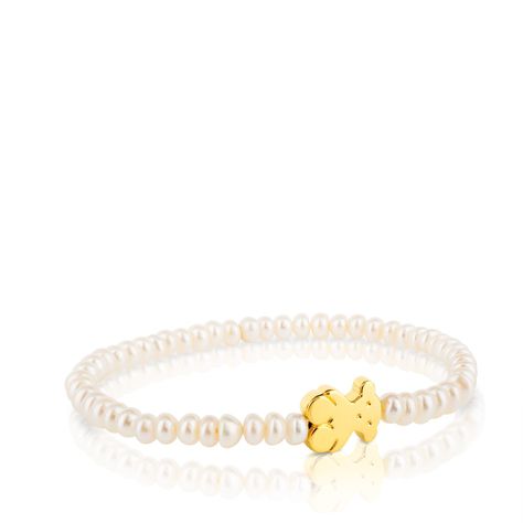 Pulsera Tous Oso Sweet Dolls de Oro y perlas-0