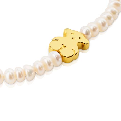 Pulsera Tous Oso Sweet Dolls de Oro y perlas-2