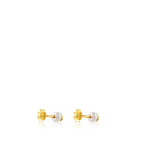 Aros con perla motivo oso de oro Baby Tous-3