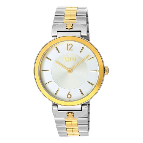 Reloj analógico con brazalete de acero IPG dorado S-Band-0
