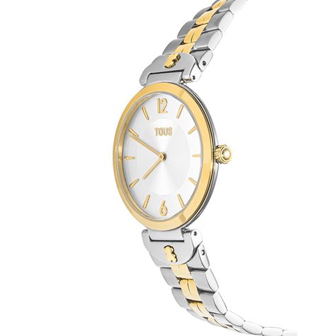 Reloj analógico con brazalete de acero IPG dorado S-Band-1