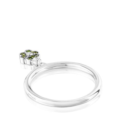 Anillo de plata con flor de cromodiópsidos TOUS New Motif-2