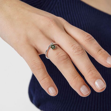 Anillo de plata con flor de cromodiópsidos TOUS New Motif-4
