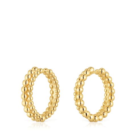 Pendientes de aro doble con baño de oro de 18 kt sobre plata-2