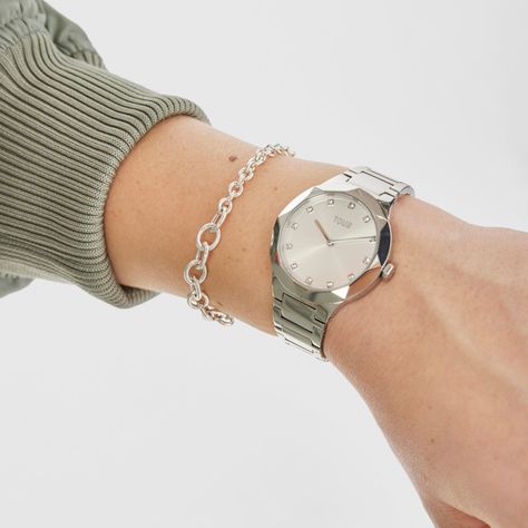 Reloj analógico con brazalete de acero Karat Round-4