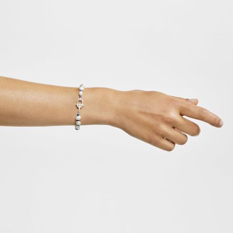 Pulsera nylon azul plata y perlas cultivadas TOUS-3