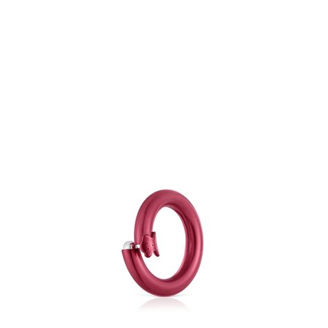 Anilla pequeña de plata en color rojo Hold-1