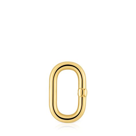 Anilla mediana con baño de oro 18 kt sobre plata Hold Oval-0