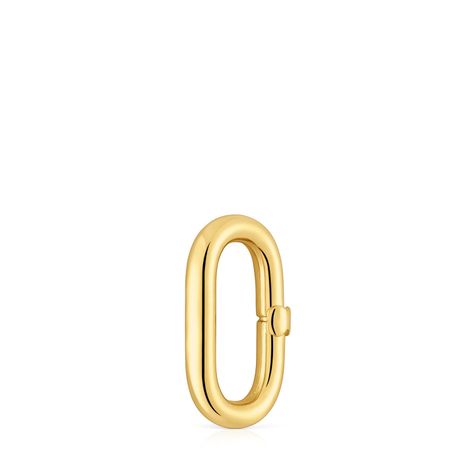 Anilla mediana con baño de oro 18 kt sobre plata Hold Oval-1