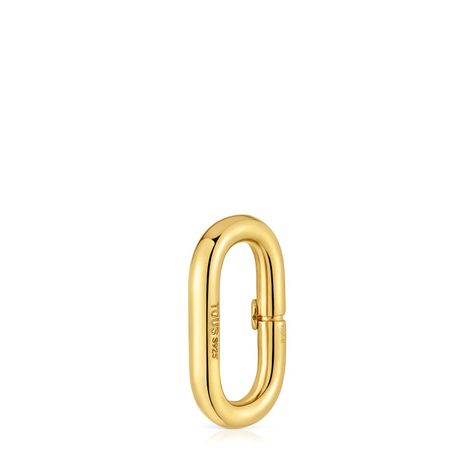 Anilla mediana con baño de oro 18 kt sobre plata Hold Oval-2