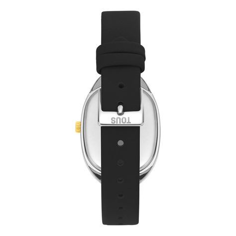 Reloj analógico de acero IPG dorado con correa de piel negra-2