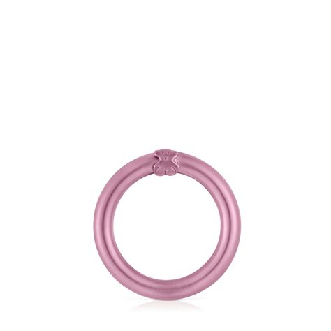 Anilla mediana de plata en color rosa Hold-0