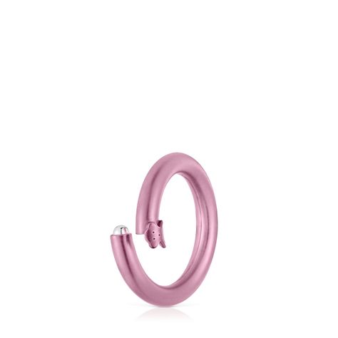 Anilla mediana de plata en color rosa Hold-1