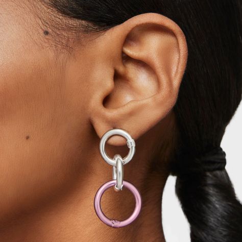 Anilla mediana de plata en color rosa Hold-3