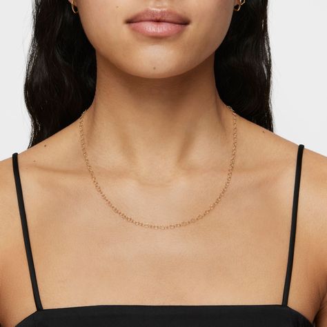 Collar corto anillas de oro 50 cm Basic-5