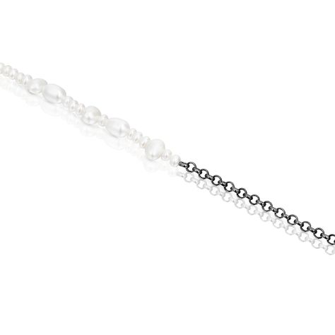 Pulsera de plata dark silver y perlas Virtual Garden Tous-2
