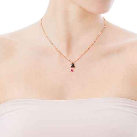 Collar Motif de Plata Vermeil rosa Tous-2