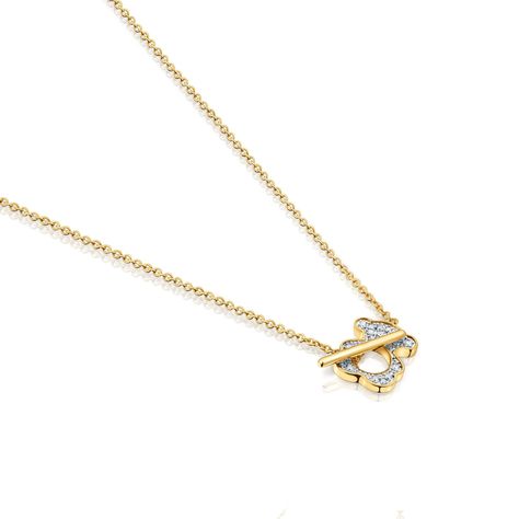 Collar corto oso de oro y diamantes I-Bear-2