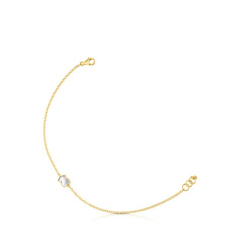 Pulsera XXS oso de Oro y Nácar Tous-0
