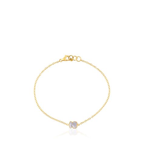 Pulsera XXS oso de Oro y Nácar Tous-1