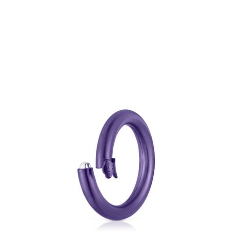 Anilla mediana de plata en color morado Hold-1