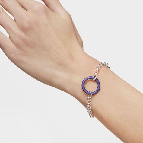 Anilla mediana de plata en color morado Hold-5