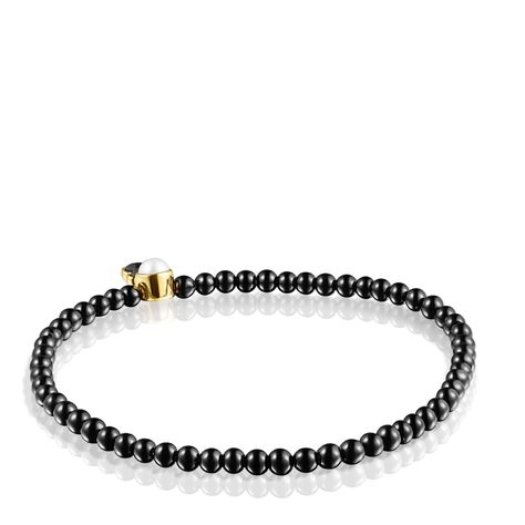 Pulsera Tous Glory de Ónix y Plata Vermeil con Perla-2