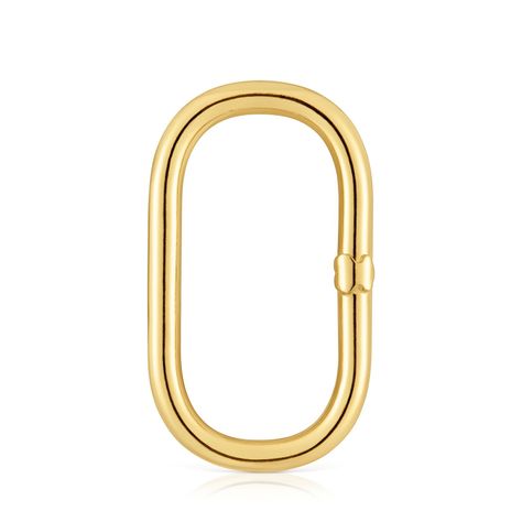 Anilla extra grande con baño de oro 18 kt sobre plata Hold Oval-0