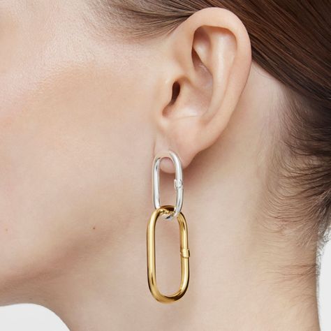 Anilla extra grande con baño de oro 18 kt sobre plata Hold Oval-3