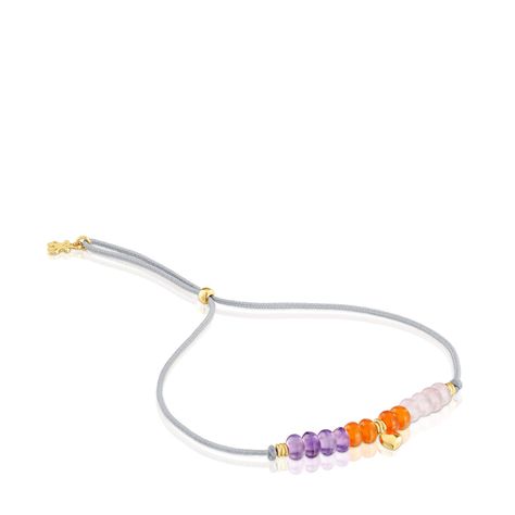Pulsera de cordón, motivo corazón de oro-0