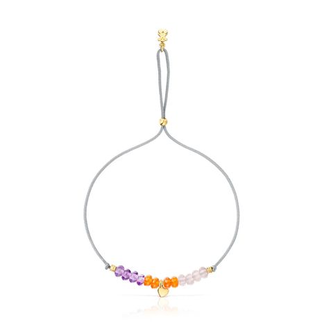Pulsera de cordón, motivo corazón de oro-1