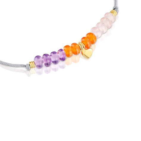 Pulsera de cordón, motivo corazón de oro-2