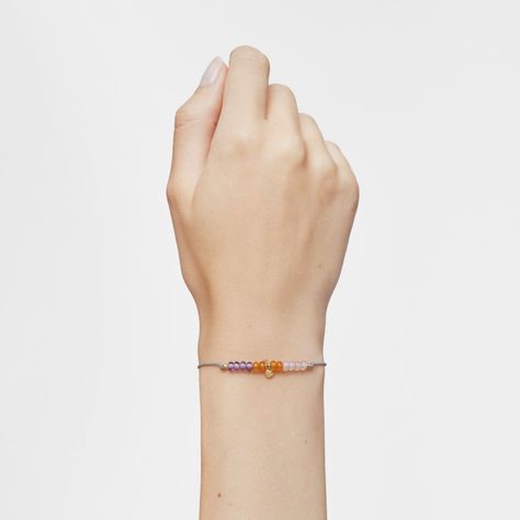 Pulsera de cordón, motivo corazón de oro-6