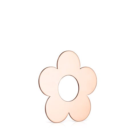 Colgante grande Hold Metal flor de Plata Vermeil rosa Tous-2