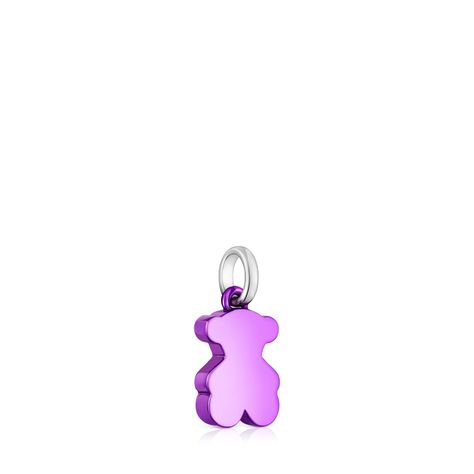 Colgante oso pequeño de acero en color lila Sweet Dolls-1