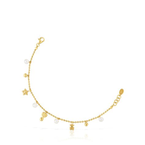 Pulsera cadena con baño de oro de 18 kt sobre plata-0