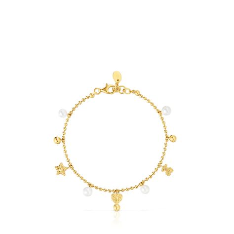 Pulsera cadena con baño de oro de 18 kt sobre plata-1