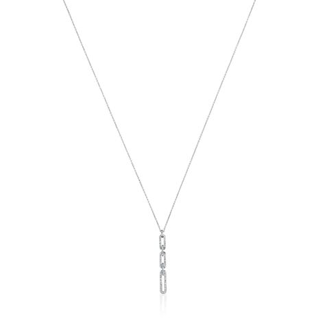 Collar corto oval de oro blanco con diamantes Les Classiques-0