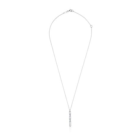 Collar corto oval de oro blanco con diamantes Les Classiques-1