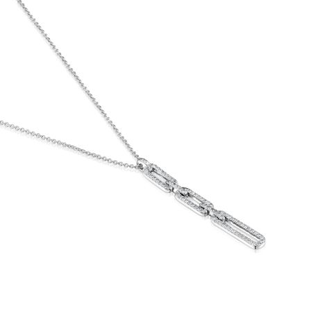 Collar corto oval de oro blanco con diamantes Les Classiques-2