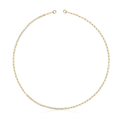Collar corto con baño de oro 18 kt sobre plata Hold Oval-0