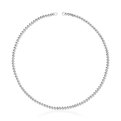 Collar corto de plata con motivos bola 51,5 cm Hold Oval-0