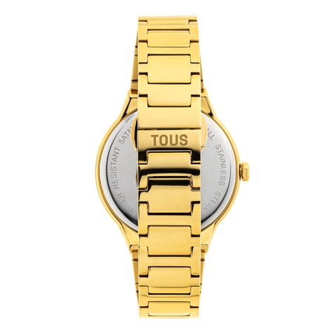 Reloj analógico con brazalete de acero dorado Karat Round-2