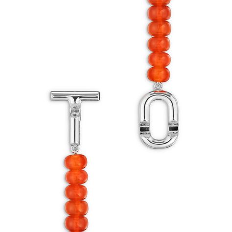 Collar de plata y calcedonia tratada naranja TOUS MANIFESTO-3
