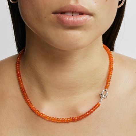 Collar de plata y calcedonia tratada naranja TOUS MANIFESTO-4