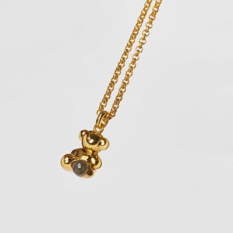 Colgante oso de plata vermeil y labradorita Boss Bear Tous-4