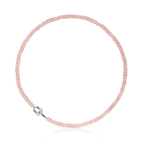 Collar de plata y calcedonia tratada rosa TOUS MANIFESTO-0